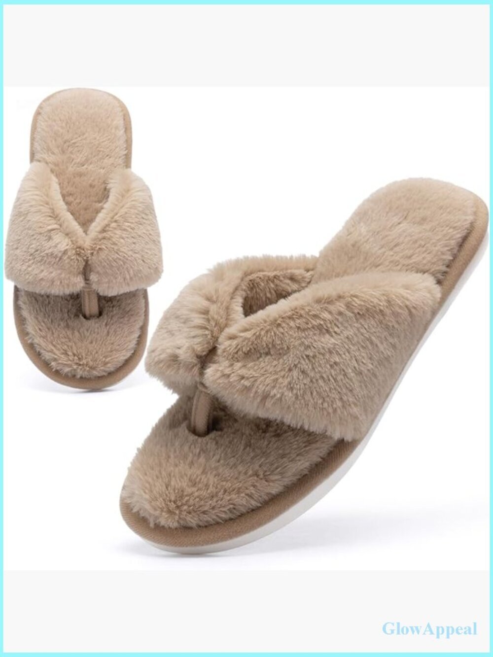 Fluffy Open Toe House Slippers Memory Foam Non-Slip Indoor Outdoor